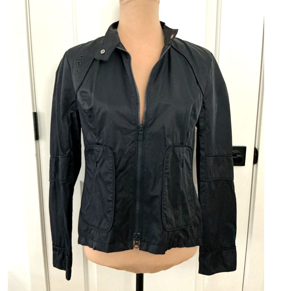 Calvin Klein Jeans Women’s L Black Lightweight Windbreaker Moto Jacket